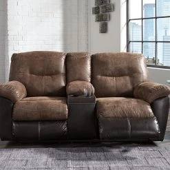 Ashley Furniture Follett - Coffee - Dbl Rec Loveseat W/console