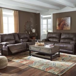 Signature Design By Ashley® Kitching - Java - 2 Pc. - Power Sofa, Loveseat Reclining Furniture