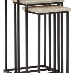 Ashley Furniture Tables Cainthorne - Distressed White/black - Accent Table (3/cn)