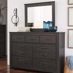 Signature Design By Ashley® Bedroom Sets Brinxton - Charcoal - Dresser, Mirror, Panel Bed