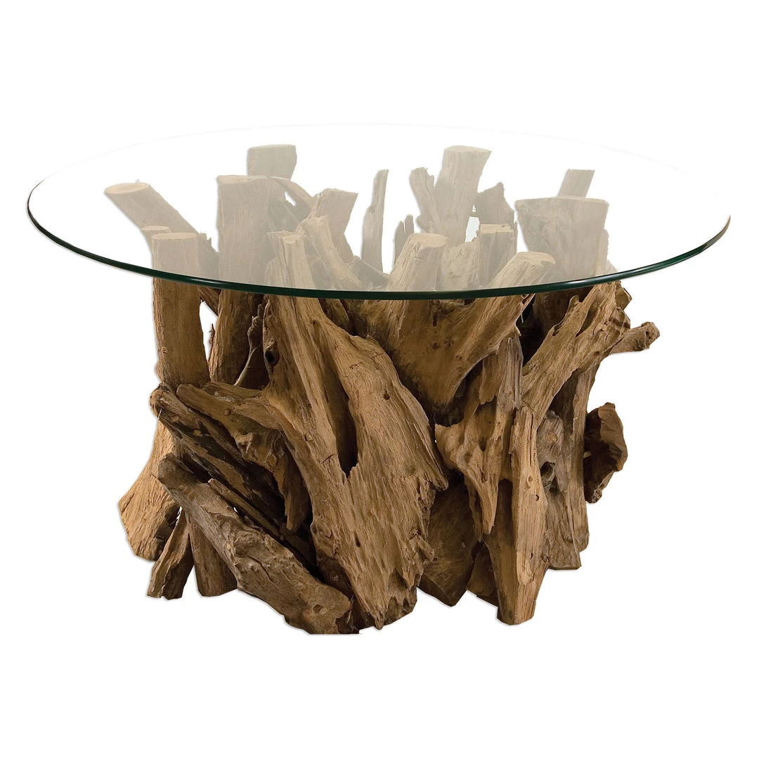 Uttermost Driftwood Glass Top Cocktail Table Tables 3 Uttermost Driftwood Glass Top Cocktail Table Tables