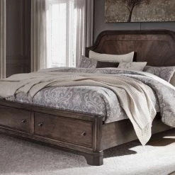 Signature Design By Ashley® Adinton - Brown - 7 Pc. - Dresser, Mirror, Queen Panel Bed With 2 Storage Drawers & 2 Nightstands Bedroom Sets