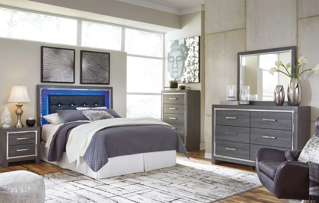 Signature Design By Ashley® Bedroom Sets Lodanna - Gray - Dresser, Mirror, Upholstered Panel Headboard With Bolt On Bed Frame 3 Signature Design By Ashley® Bedroom Sets Lodanna - Gray - Dresser, Mirror, Upholstered Panel Headboard With Bolt On Bed Frame