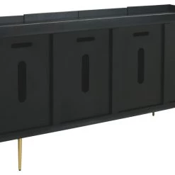 Ashley Furniture Cabinets Brentburn - Black/gold Finish - Accent Cabinet