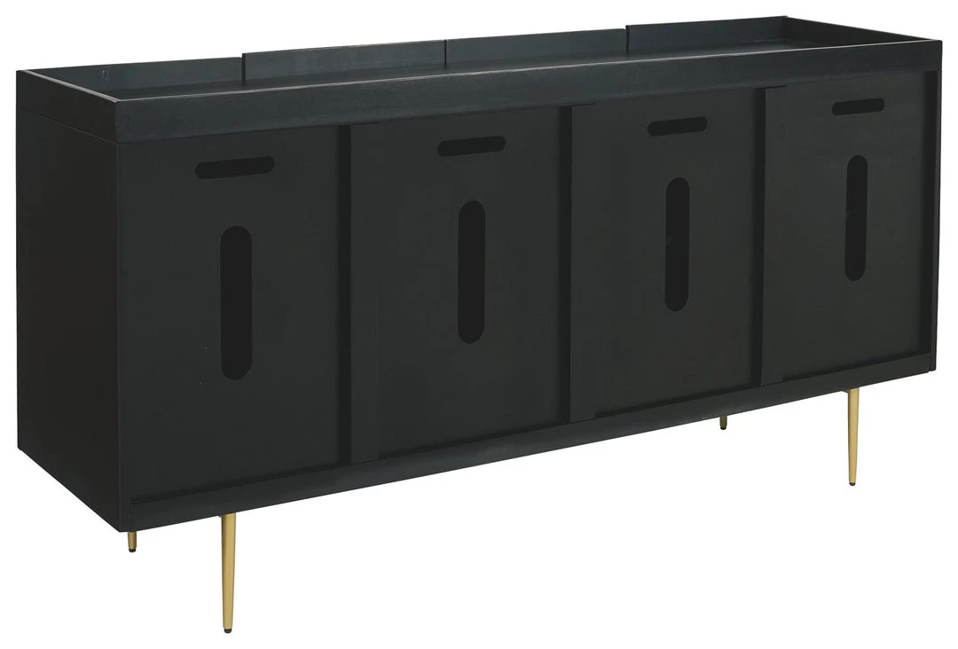 Ashley Furniture Cabinets Brentburn - Black/gold Finish - Accent Cabinet 4 Ashley Furniture Cabinets Brentburn - Black/gold Finish - Accent Cabinet