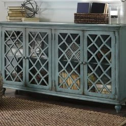 Ashley Furniture Cabinets Mirimyn - Antique Teal - Accent Cabinet - Vintage Finish