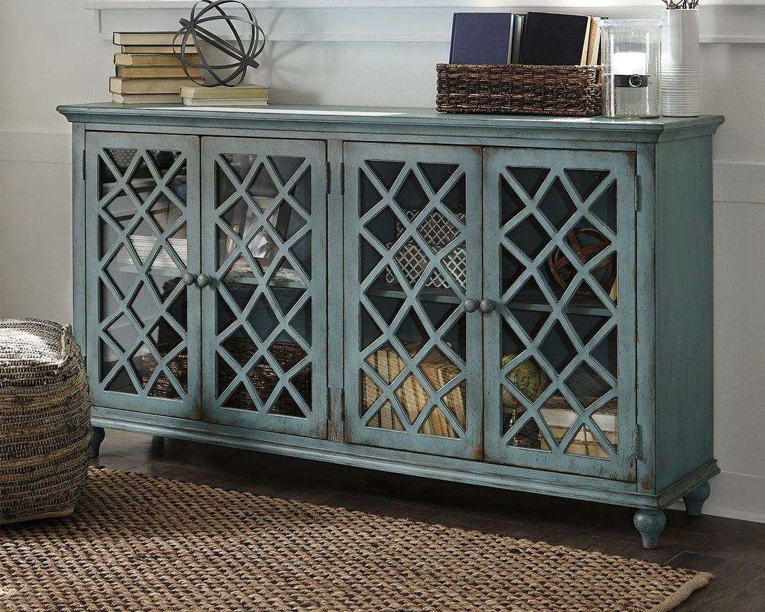 Ashley Furniture Cabinets Mirimyn - Antique Teal - Accent Cabinet - Vintage Finish 4 Ashley Furniture Cabinets Mirimyn - Antique Teal - Accent Cabinet - Vintage Finish