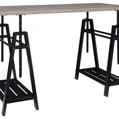 Ashley Furniture Irene - Grayish Best Gunmetal - Adjustable Height Desk