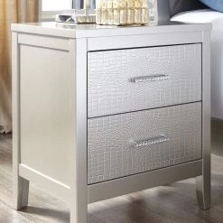 Ashley Furniture Nightstands Olivet - Silver - Two Drawer Night Stand