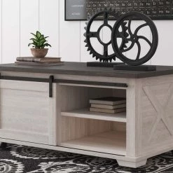 Ashley Furniture Dorrinson - White / Black / Gray - Rectangular Cocktail Table