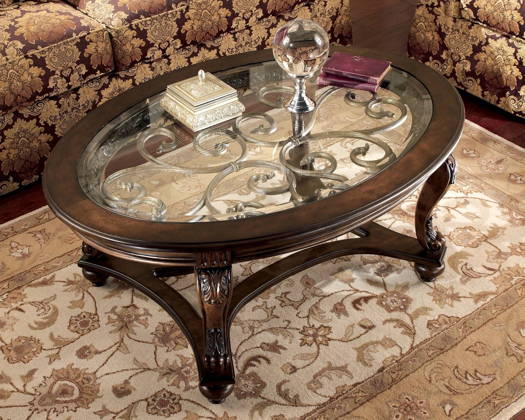 Ashley Furniture Norcastle - Dark Brown - Oval Cocktail Table 6 Ashley Furniture Norcastle - Dark Brown - Oval Cocktail Table