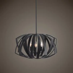 Accessories Uttermost Thales Black Geometric 3 Light Pendant