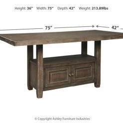Ashley Furniture Tables Wyndahl - Rustic Brown - Rect Counter Table W/storage 19 Ashley Furniture Tables Wyndahl - Rustic Brown - Rect Counter Table W/storage
