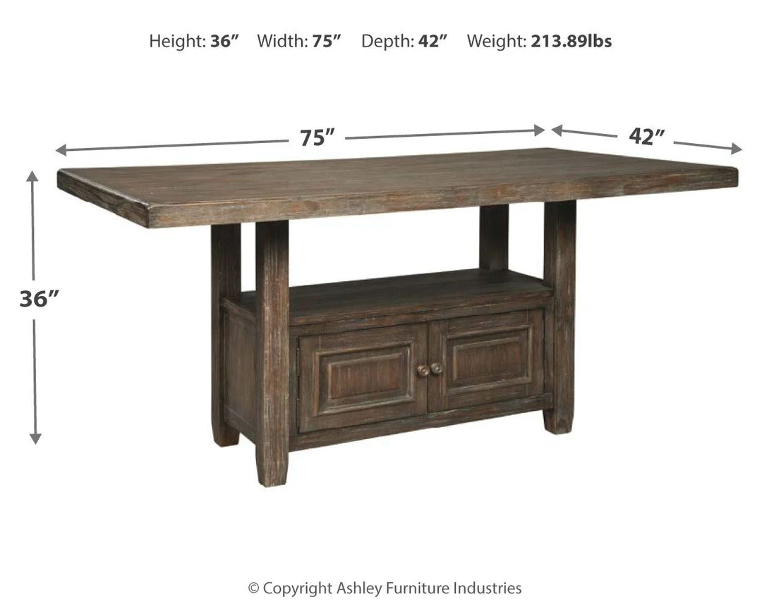 Ashley Furniture Tables Wyndahl - Rustic Brown - Rect Counter Table W/storage 5 Ashley Furniture Tables Wyndahl - Rustic Brown - Rect Counter Table W/storage
