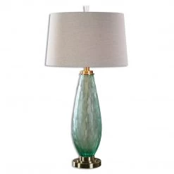 Accessories Uttermost Lenado Sea Green Glass Table Lamp