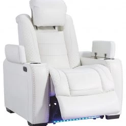 Signature Design By Ashley® Party - White - Pwr Recliner/adj Headrest Chairs