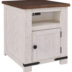 Ashley Furniture Tables Wystfield - White/brown - Rectangular End Table - 1-door