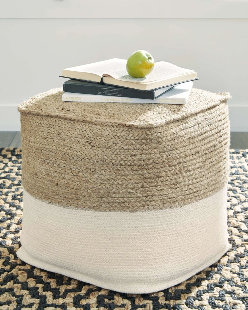 Ashley Furniture Sweed - Natural/white - Pouf - Rectangular 5 Ashley Furniture Sweed - Natural/white - Pouf - Rectangular