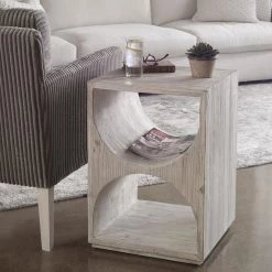 Tables Uttermost Hans White Side Table