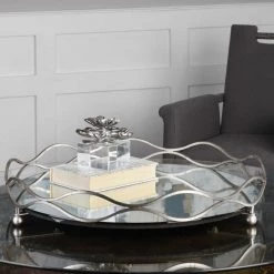 Table Decor Uttermost Rachele Mirrored Silver Tray