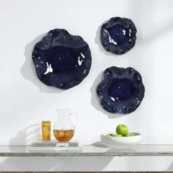 Uttermost Abella Blue Ceramic Wall Decor, S/3 11 Uttermost Abella Blue Ceramic Wall Decor, S/3