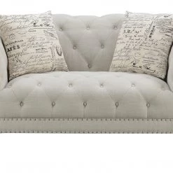 Emerald Home Hutton II Tufted Loveseat, Ivory