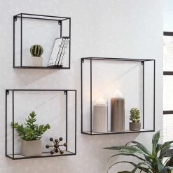 Ashley Furniture Accessories Efharis - Black/antique Gray - Wall Shelf Set (3/cn)