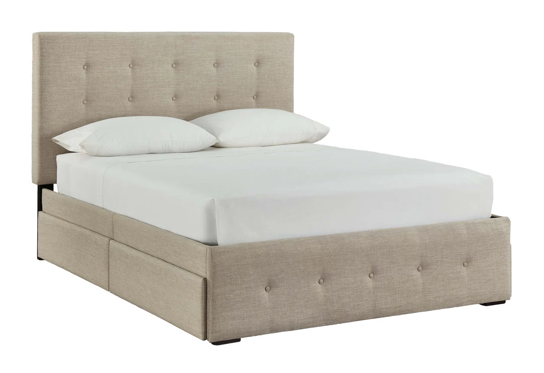 Signature Design By Ashley® Gladdinson - Gray - Queen Upholstered Bed With 4 Storage Drawers Beds 10 Signature Design By Ashley® Gladdinson - Gray - Queen Upholstered Bed With 4 Storage Drawers Beds