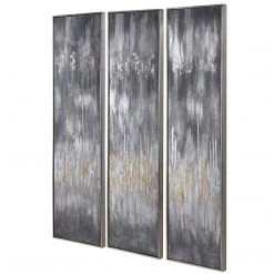 Accessories Uttermost Gray Showers Hand Painted Canvases, Set/3