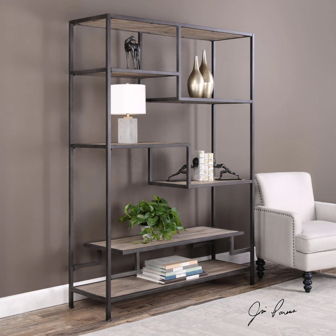 Uttermost Sherwin Industrial Etagere Bookcases 4 Uttermost Sherwin Industrial Etagere Bookcases