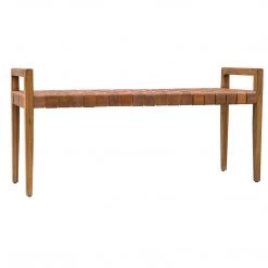 Benches Uttermost Plait Woven Leather Bench