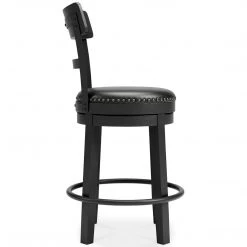 Ashley Furniture Stools Valebeck - Black - Uph Swivel Barstool (1/cn) 12 Ashley Furniture Stools Valebeck - Black - Uph Swivel Barstool (1/cn)