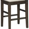 Ashley Furniture Hallishaw - Dark Brown - Upholstered Stool (1/cn) Stools