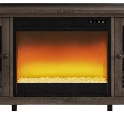 Signature Design By Ashley® Arlenbry - LG TV Stand With Glass/Stone Fireplace Insert