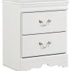 Ashley Furniture Anarasia - White - Two Drawer Night Stand Nightstands