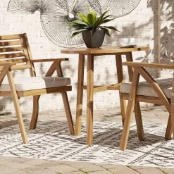 Ashley Furniture Vallerie - Brown - Chairs W/cush/table Set (3/cn) Outdoor Sets