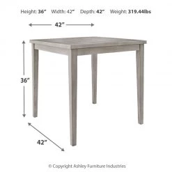Ashley Furniture Tables Parellen - Gray - Square Drm Counter Table