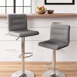 Ashley Furniture Pollzen - Gray - Tall Uph Swivel Barstool(2/cn) 20 Ashley Furniture Pollzen - Gray - Tall Uph Swivel Barstool(2/cn)