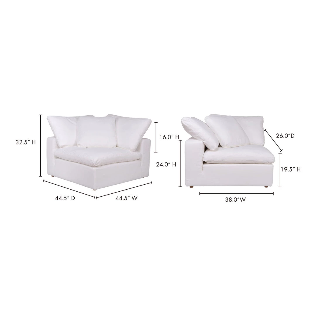 Moe's Home Collection Sectional Pieces Clay Corner Chair Livesmart Fabric White 8 Moe's Home Collection Sectional Pieces Clay Corner Chair Livesmart Fabric White
