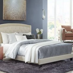 Ashley Furniture Adelloni - Cream - Queen Upholstered Bed