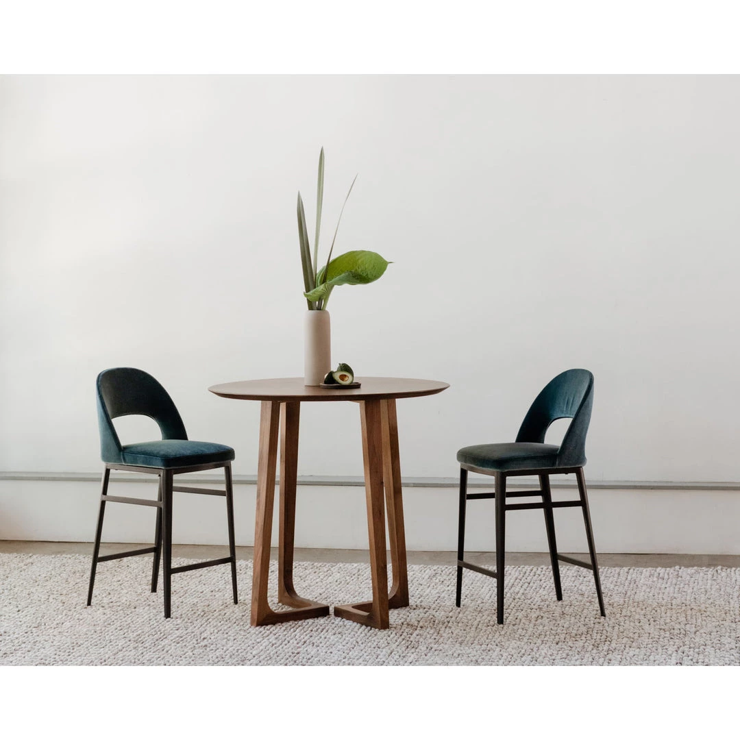 Moe's Home Collection Stools Roger Counter Stool Teal Velvet 6 Moe's Home Collection Stools Roger Counter Stool Teal Velvet