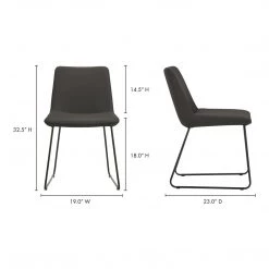 Moe's Home Collection Chairs Villa Dining Chair Black-m2