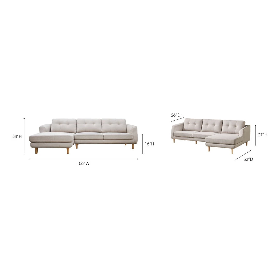 Moe's Home Collection Corey Sectional Beige Left 7 Moe's Home Collection Corey Sectional Beige Left