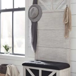 Ashley Furniture Benches Brickwell - Antique White - Hall Tree With Storage Bench 14 Ashley Furniture Benches Brickwell - Antique White - Hall Tree With Storage Bench