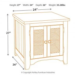 Ashley Furniture Tables Wystfield - White/brown - Rectangular End Table - 2-doors 16 Ashley Furniture Tables Wystfield - White/brown - Rectangular End Table - 2-doors