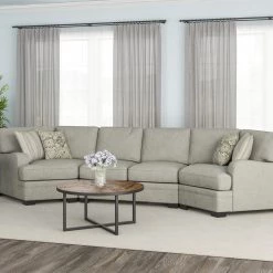 Emerald Home Analiese Cuddler Sectional Tan Sectionals