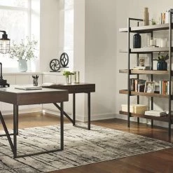 Signature Design By Ashley® Starmore - Brown - 3 Pc. - L Shaped Desk, Bookcase Home Office Sets