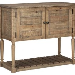 Ashley Furniture Lennick - Antique Brown - Accent Cabinet