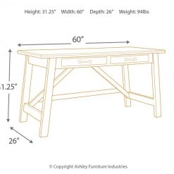 Ashley Furniture Baldridge - Rustic Brown - Home Office Large Leg Desk Desks 22 Ashley Furniture Baldridge - Rustic Brown - Home Office Large Leg Desk Desks