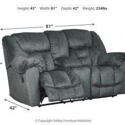 Ashley Furniture Reclining Furniture Capehorn - Granite - Dbl Rec Loveseat W/console 15 Ashley Furniture Reclining Furniture Capehorn - Granite - Dbl Rec Loveseat W/console